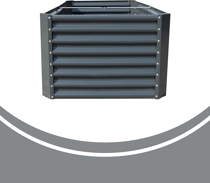 6x3x2Ft Outdoor Metal Raised Garden Bed Flower Box 269 Gallons Gray for Outdoor Vegetable Flowers Fruit and Planting Tools