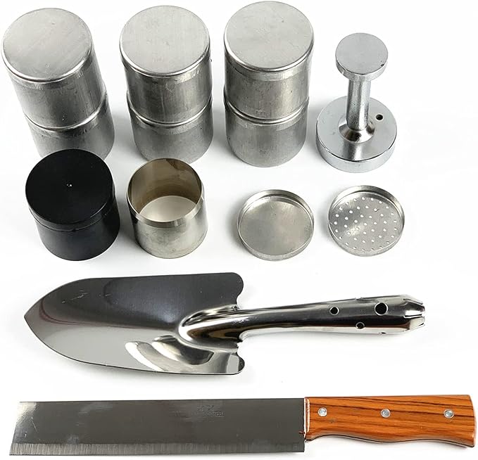 304 Stainless Steel Soil Sampler with Cubic Soil Ring Cutter (100 Cubic Soil borrowing Suit)