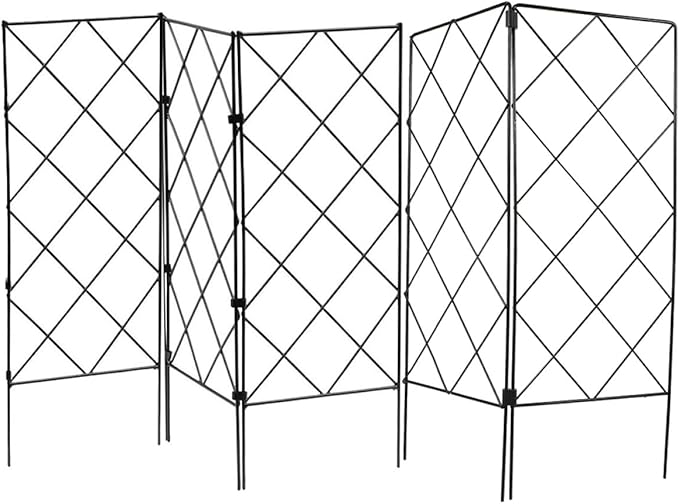 HOMSFOU 5pcs Climbing Plant Trellis Set for Garden and Indoor Use Foldable Black Vine Support Stands 20x53cm Multipurpose Plant Climbing Rack for Vegetable and Raspberry Vines