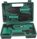 5pcs Portable Garden Tool Set with Outdoor Planting Shovels Gardening Rake Pruning Shears and Carrying Case for Flower Planting and Lawn Care