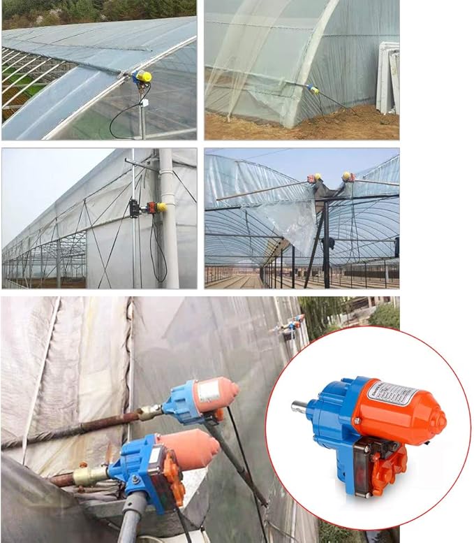 Greenhouse Roll Up Motor for Film Curtain Roller Frame Shed - Greenhouse Sidewall &amp Roof Ventilation Maximum Film Length 100m