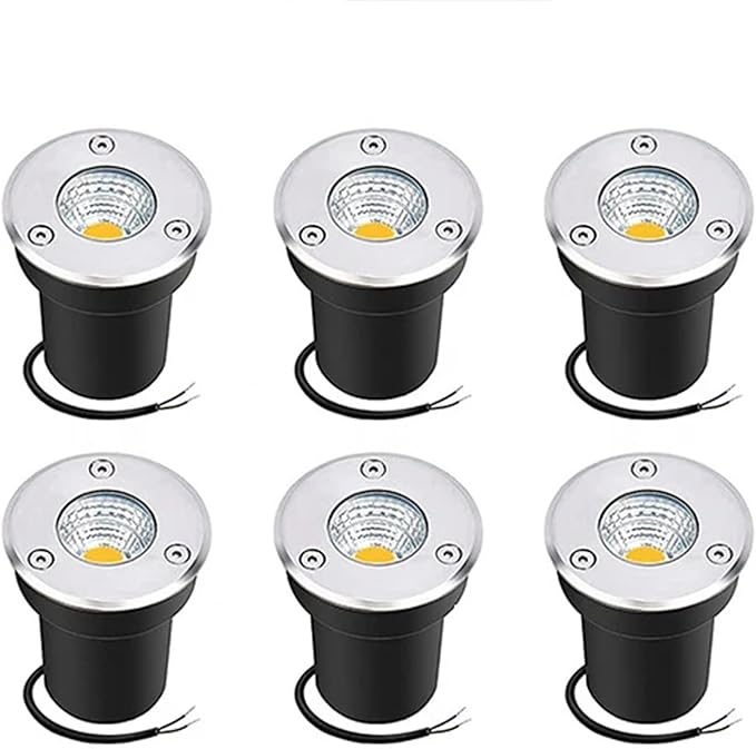 6PCS Underground Light LED - LED Beam Spotlight AC85-265V COB Garden Landscape Lights IP66 Waterproof Recessed Buried Lights for Outdoor Park Driveway Underground Lighting(White15W)