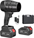 Electric Mini Leaf Blower Powered Handheld Blower Leaf Adjustable Wind Speed Cordless 21V Battery Blower with 2 Rechargeable Batteries and Charger Toolbox for Yard Leaf &amp Snow Removal(Black)