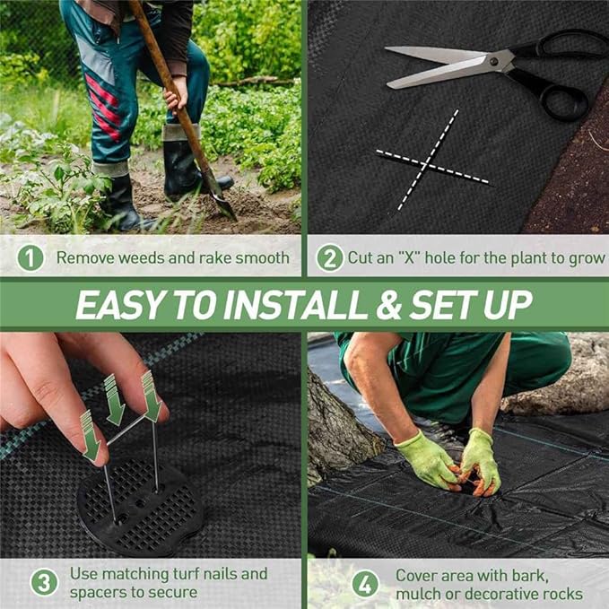CHALKE Weeds Control Fabric 8/14meter for Plant Anti Grass Agricultural PP Woven Mulch Cloth Greenhouse Weeding Mat Water Permeable (Size : 2x8 Meter)