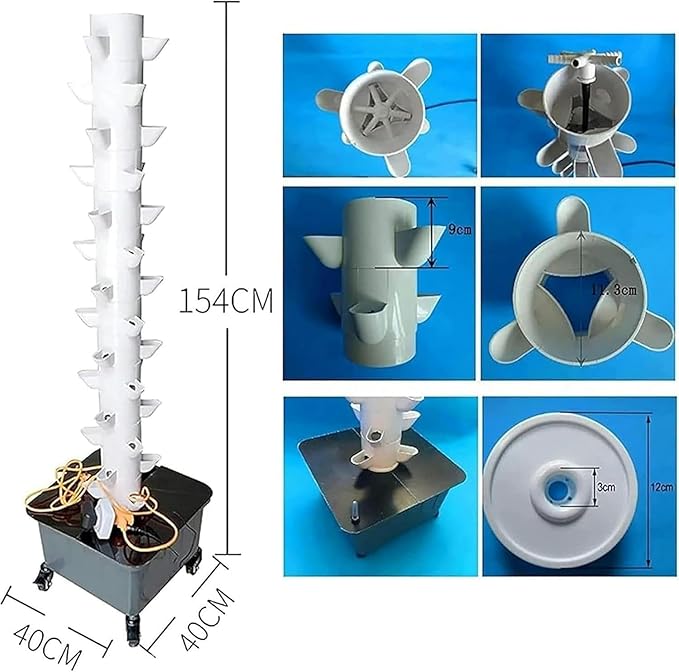 Hydroponic Kits 45-Hole Hydroponic Growing Systems Indoor Growing Systems Vertical Growing Towers for Herbaceous Plants Fruits and Vegetables Beginner Hydroponics System