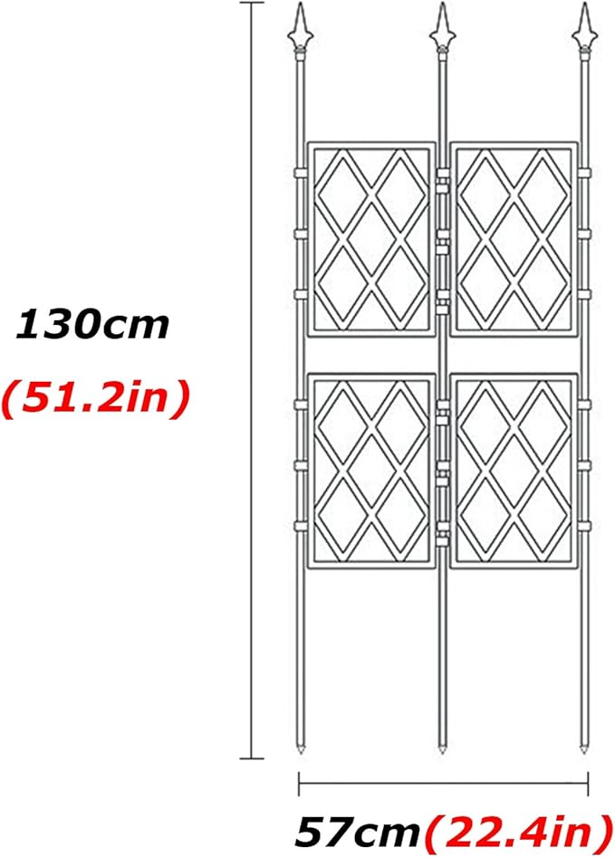 Garden Trellis for Climbing Plants PE Lattice Grid Panels for Potted Plants Sturdy Rustproof Plant Support Stakes for Outdoor Garden Lawn Patio 9 Sizes(Size:57x130cm)