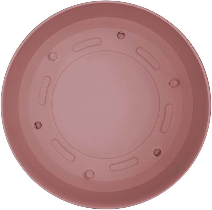 Bloem Mathers 10 Dusty Rose Round Modern Resin Garden Planter Pot with Drainage Holes and Removable Saucer Tray Included