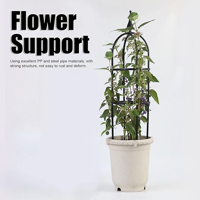 2pcs Garden Trellis for Climbing Plants 33.5in Outdoor Flowers Vine Supports Potted Plant Tower Obelisk Trellises Stands Balcony Vegetable Climbing Frame