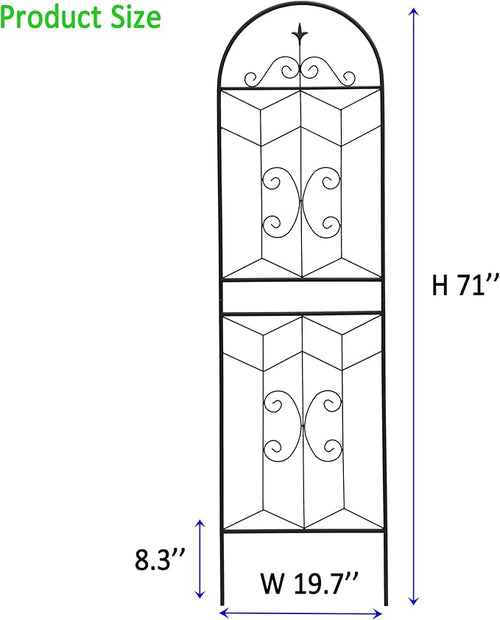 2 Pack Metal GTr71 x 19.7 Rustproof for Climbing Plants Outdoor Flower Support Black WH347