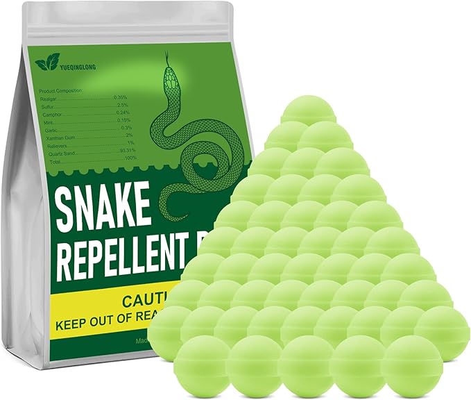 50 Pack Snake Be Gone for Yard Powerful Pet SafeMoth Balls for Lawn Garden Camping Fishing Home to Repels Snakes and Other Pests
