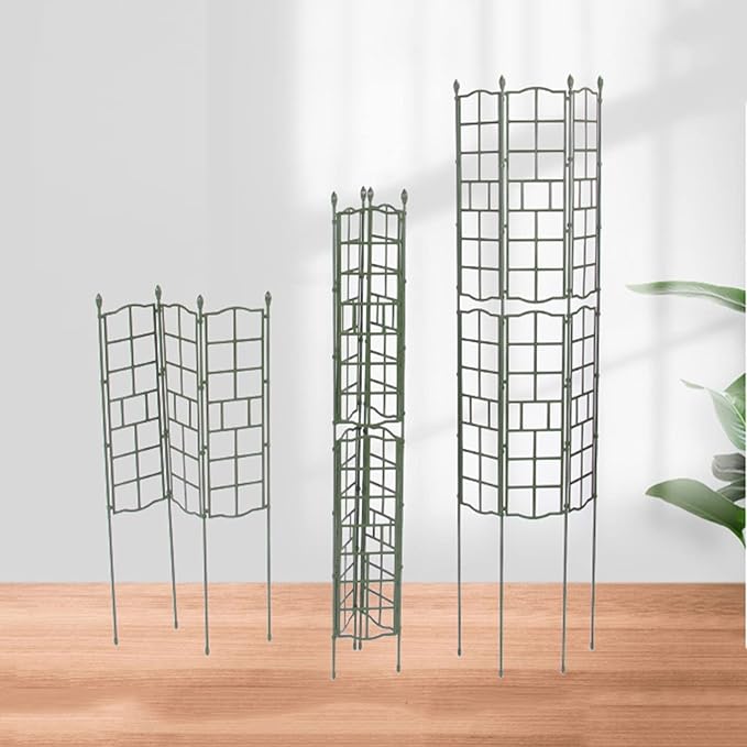 Foldable Garden Trellis For Climbing Plants Width: 50cm Height:90/120/150cm PE Steel Pipe Metal Garden Obelisk Garden Screen For Tomatoes Vegetables Fruits Flowers Pots Vines Stands ( Size : 50*