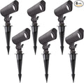 LED Landscape Lights with Connectors 12V Low Voltage Warm White 3000k 4W 175LM Outdoor Waterproof Garden Pathway Lights Wall Tree Flag Spotlights with Spike Stand 6 Pack