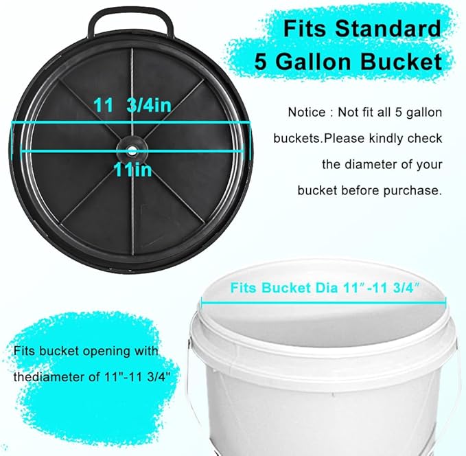 MiOYOOW 5 Gallon Bucket Seat 360 Degree Swivel Foam Bucket Seat Cushion with Protective Cover &amp Handle Comfortable Bucket Lid for Fishing Gardening Hunting and Camping