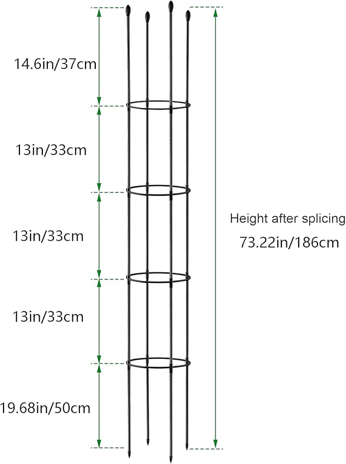 5.6 Feet Obelisk Garden Trellis Multi-Function Trellis Plant Support Indoor and Outdoor Pot for Climbing Vines Rose Tomatoes Plants Black1 173cm (210401YF53-2-10019-1722390261)