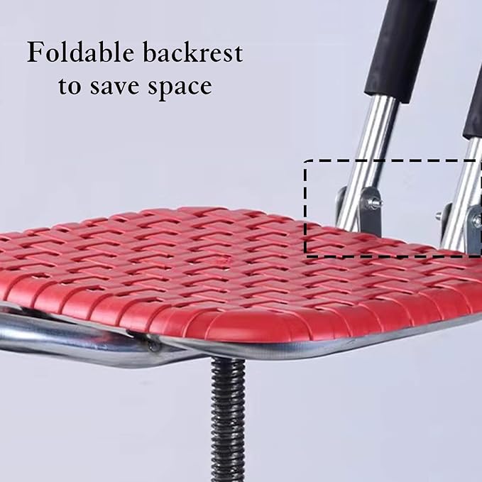 Outdoor Gardening Wagon ScooterGarden Cart Workseat with Wheels360°Swivel Rolling GardensFoldable Storage for Lawn Yard(Red)