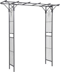 82'' Decorative Metal Garden Trellis Arch with Durable Steel Tubing &amp Elegant Scrollwork Perfect for Weddings Outdoor Events Garden Decor