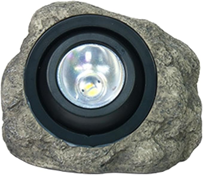 Solar Garden Rock Lights Outdoor LED Waterproof Spotlight Outside Led Garden Spot Lights Decorative Stone Light for Yard Patio Walkway Pathway(Dark Grey)