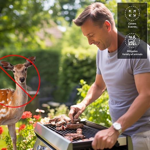 Bird-X Critter Blaster PRO Sonic Animals and Birds Decoy Device Control Panel with 4 Speakers Emits 8 Digitally Recorded Sounds Easy to Install Covers 6 Acres 2–10 kHz Frequency