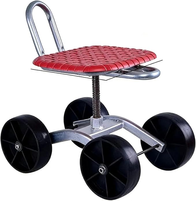 Garden Rolling Work Seats 360° Rotates Garden Rolling Stool Garden Seats Rolling Wheels Stool with 4 Wheels for Lawn(silunC1-1)