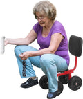 Rolling Garden Work Seat Outdoor Rolling Garden Scooter with Adjustable Seat and Backrest Lawn Yard Stool with Wheels for Gardening Planting
