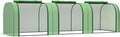 Outsunny 10' x 3' x 2.5' Mini Greenhouse Portable Tunnel Green House with Roll-Up Zippered Doors UV Waterproof Cover Steel Frame Green