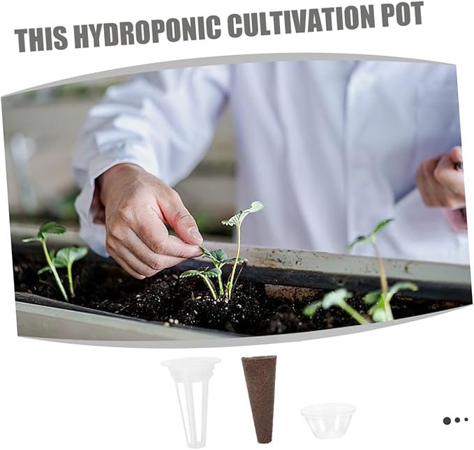 YARNOW 5sets Hydroponic Planter Growing Basket Drainage Sponge Media for Indoor Hydroponics Suitable for Aerogarden Soilless Plant Kit Humidity Dome