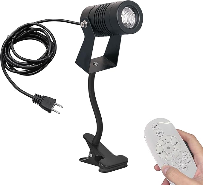 Kiven Remote Control Spotlight Color Changing &amp Stepless Dimming Light IP65 Waterproof 3W LED Landscape Light Mini Decorative Spotlight with Plug-in Cord for Indoor Outdoor-HWD0158