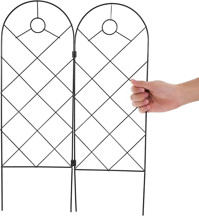 HEMOTON 2pcs Garden Climbing Trellis Plant Support Frame Iron Vine Climbing Rack for Outdoor Potted Plants and Flower Stands