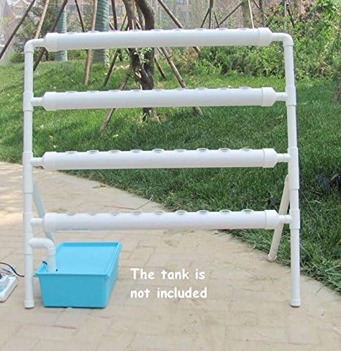 INTBUYING Hydroponics Growing System 36 Holes 4 Pipes 4 Layer Plant Site Grow Kit Hydroponics Gardending System Ladder Style Inner Set Hose with Water Pump Nest Basket and Sponge