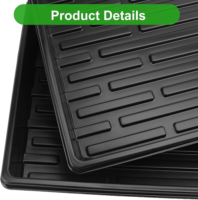14 Pack Seed Starter Trays 15.3 x 11.4 inches Microgreens Growing Trays with Bottom for Germination Hydroponic &amp Sprouting Plant Trays for Garden Wheatgrass