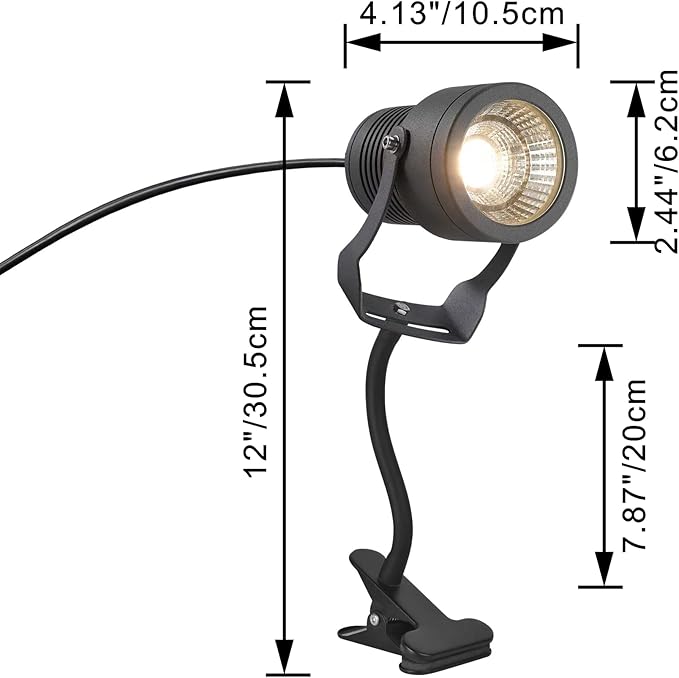 Kiven IP65 Waterproof LED Landscape Up Down Ligh LED Decorative Spotlight Lamp with Plug-in Cord and Timer for Indoor Outdoor Yard Plants Advertising Board (10W Warm White)