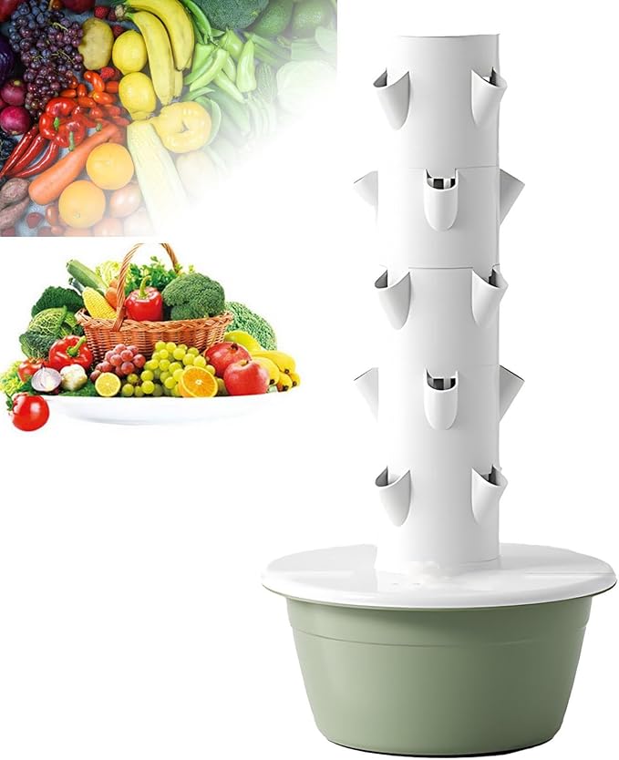 Indoor Hydroponic Garden TowerHydroponic Germination Kit Gardening Loverwith Pumpwith Seedling Tray Planting Cottonfor BalconiesCourtyards. Green-5layers