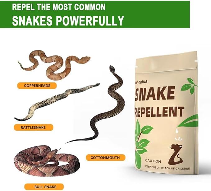 Snake Repellent for Yard Powerful Snake Away Repellent for Outdoors Pet Safe Backyard Snakes Deterrent Copperhead Snake Repeller Effective Rattlesnake Repellant 8P