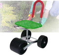 Garden Stool with Wheels Gardening Helper with Foldable Backrest Bearing 150kg Adjustable Height 22-36cmfor Orchards Farms(Green3 Wheels)