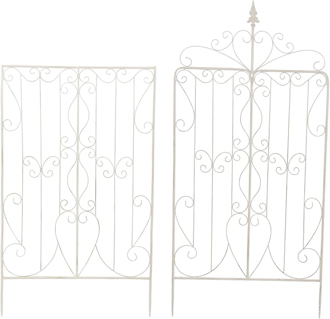 Sungmor 2 Pack Large Garden Trellis for Climbing Plants 92.5 Inch Tall Rustic White Garden Metal Trellis Decorative Trellis for Outdoor Rose Vines Cucumbers Support Greenhouse Flowerbed Backyard