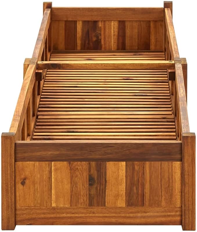 Wooden Garden Raised Bed Planter Boxes Outdoor for Planting Outdoor Plants VegetablesHerb 78.7x19.7x9.8