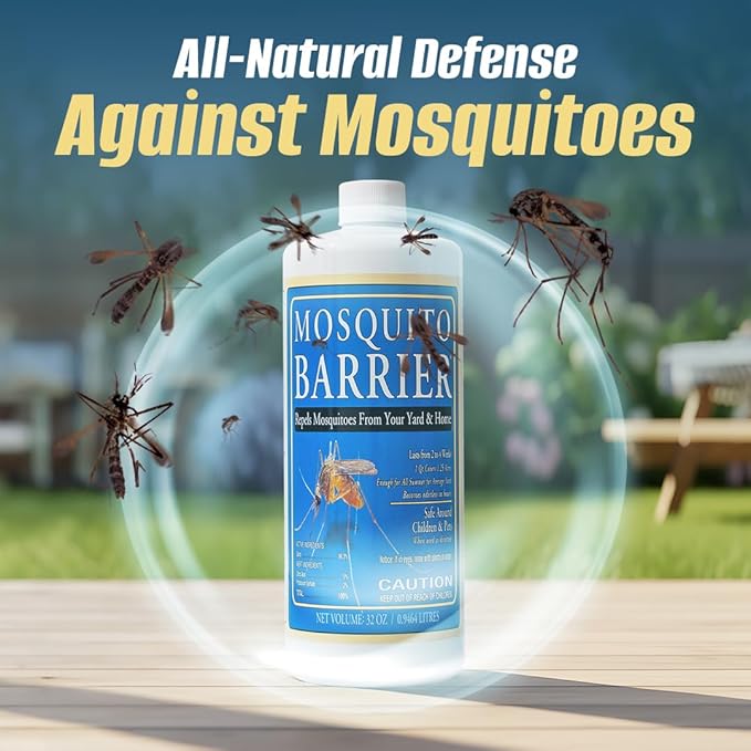Liquid Garlic Mosquito Repellent Concentrate 32 fl oz (2 Pack) – Professional Outdoor Treatment for Lawns Landscapes &amp Perimeter Areas – Yard &amp Home Mosquito Protection