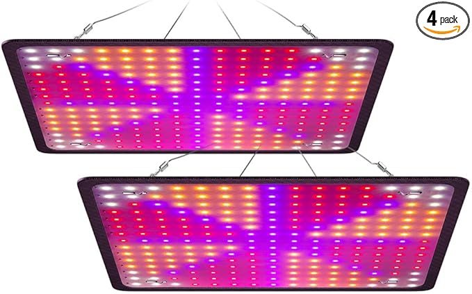 2Pcs 500W Planting Lights AC100-277V Hydroponic Seeds Vegetable Fill Lamp UV/IR Greenhouse Tent Flowers Succulent Fruits Bonsai Potting Moss Cactus Cultivation Lighting US Plug with Hook Hanging
