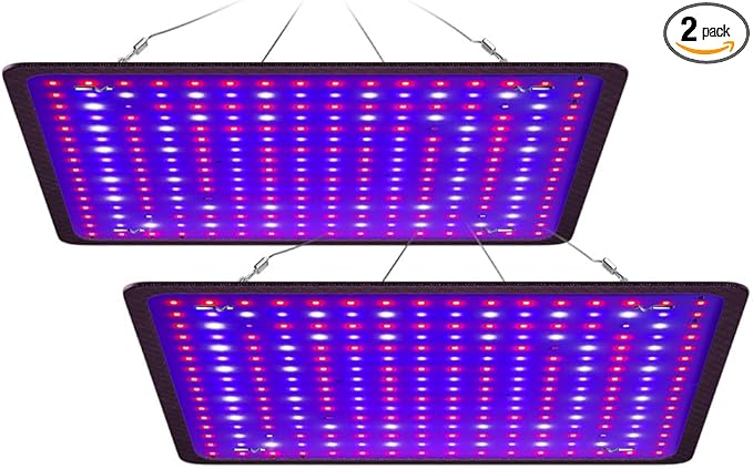 2PCS 2000W Growth Light for Indoor Plants 256Leds Grow Light Full Spectrum Plant Growing Lamp for Indoor Cultivation Greenhouse Grow Tent Hydroponics with Dimmable Lights Levels US Plug with Hook