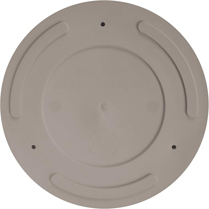 Bloem Mathers 12 Pebble Stone Round Modern Resin Garden Planter Pot with Drainage Holes and Removable Saucer Tray Included