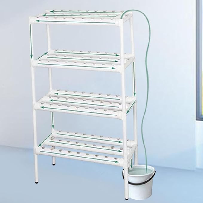 Hydroponic Grow Kit Garden Planting with Casters Home Hydroponics Growing System for Leafy Vegetables Basil Rosemary Sage