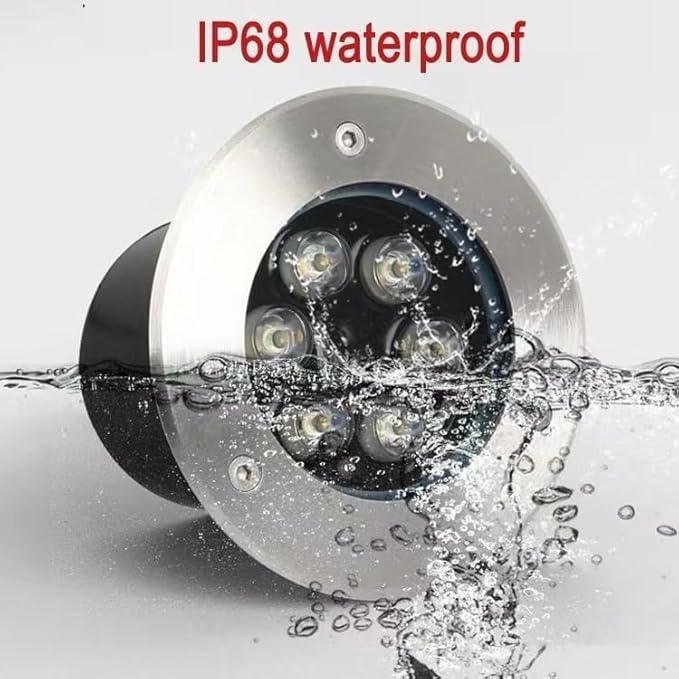 Outdoor Buried Lights - LED Underwater Light Recessed LED Fountain Light AC12/24V Low Voltage Round Pond Spotlight IP68 Waterproof Embedded Landscape Lights for Underwater Lighting(Red12V-6W) (R
