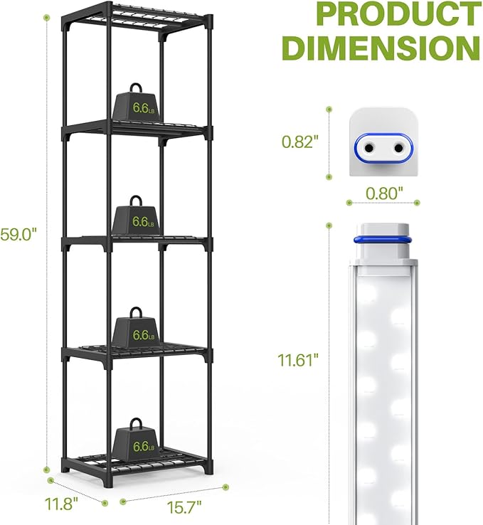 Indoor Greenhouse with Grow Light Mini Greenhouse with 4 Pack 36W Grow Lights for Indoor Plant Seed Start Seedling Seed Trays 11.8 W x 15.7 L x 59 H