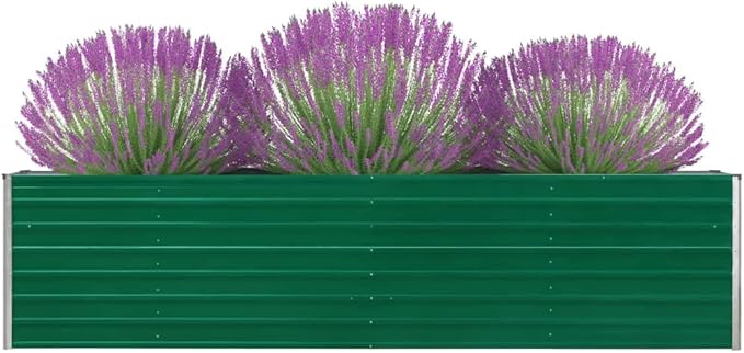 YAFF Raised Garden Bed 126x15.7x30.3 Galvanized Steel Green (35.156lbs)