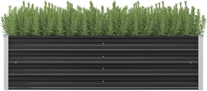 Garden Raised Bed Anthracite 63x15.7x17.7 Galvanised Steel