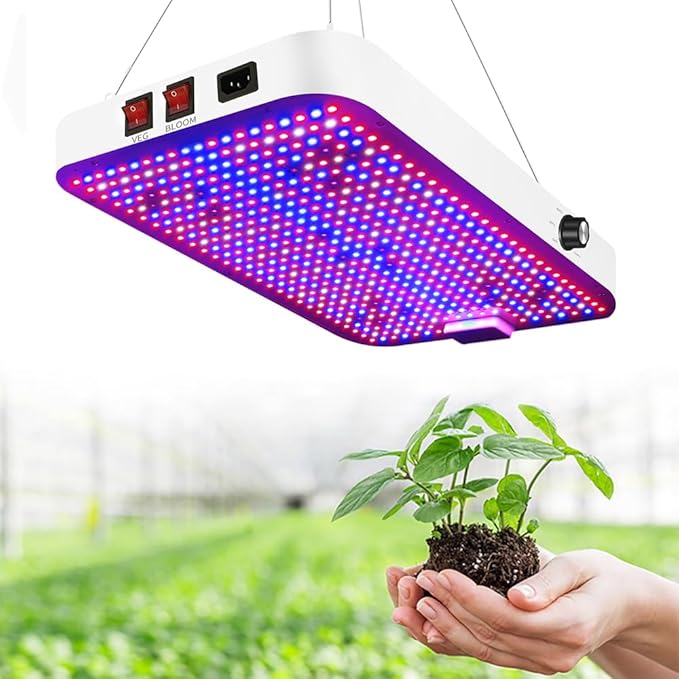 Upgraded 2025 BW1000 LED Plant Grow Lights 3 Models Dimmable 416 LEDs Full Spectrum Grow Lamp for Indoor Seeding Growing Flowering Hydroponic Plant and Vegetable (Full Spectrum)