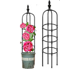 RADAAB Garden Trellis for Climbing Plants Vine Jasmine 35.5 59 71 82.7 High Outdoor Tower Obelisk Garden Trellis Plants Support Flowers Stands (Black) (Size : 8/20cm Dia. x 59/150cm H)