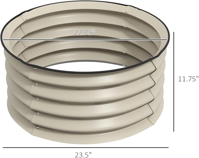 Galvanized Raised Garden Beds Set of 2 - Cream White
