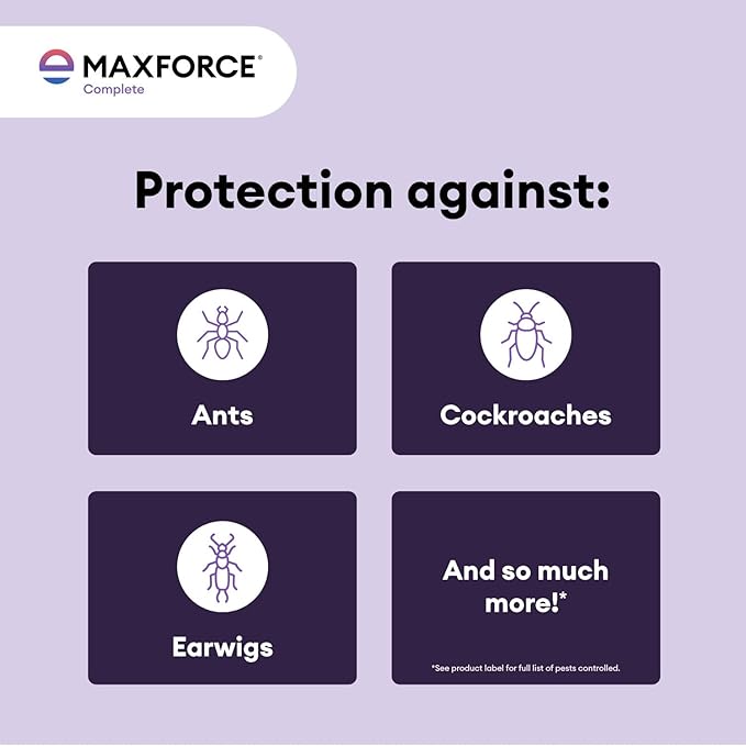 Maxforce Complete Granular Insect Bait 4 lb | for Indoor and Outdoor Perimeter Use | Delayed Kill for Colony Control | Effective Against Ants Roaches Silverfish Earwigs and Other Crawling Insects