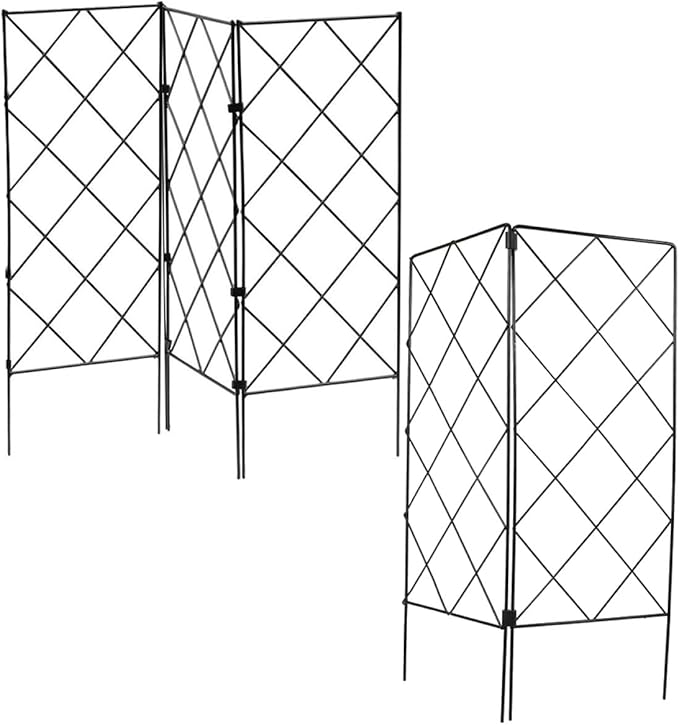 CHILDWEET 5pcs Foldable Garden Plant Support Trellis Set Black 20x53cm for Climbing Vegetables Indoor and Outdoor Plant Climbing Frame
